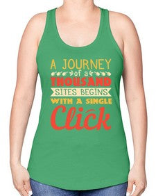 A journey of a thousand sites begins with a single click 79# - internet -Racerback Tank