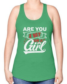 Are you a boy or a girl 2# - video games -Racerback Tank