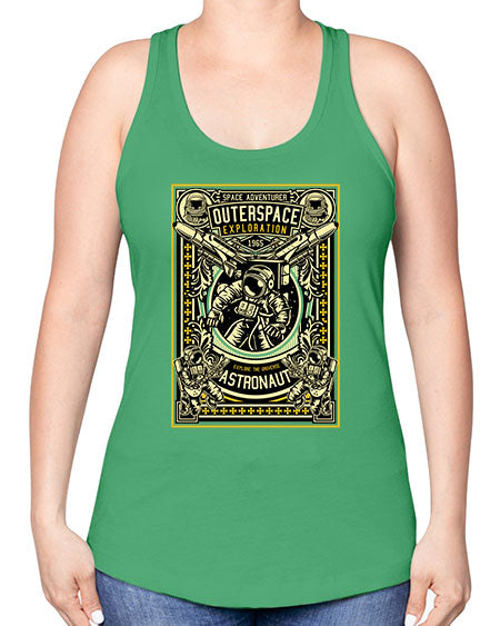 Astronaut Outerspace Exploration 36# - space -Racerback Tank