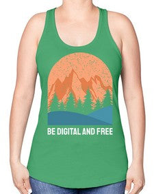 Be Digital and Free 27# - internet -Racerback Tank