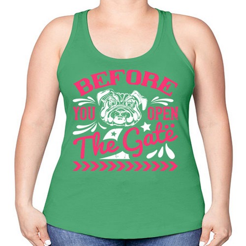 Before You Open The Gate Style 17# - dogs -Racerback Tank