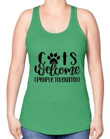 Cats Welcome Style 91# - cats -Racerback Tank