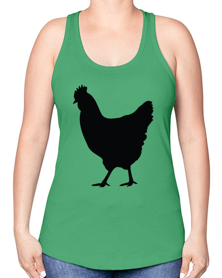 Chicken Silhouette 3# - chicken -Racerback Tank