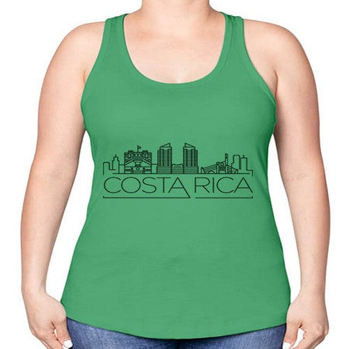 Costa Rica Minimal Skyline 631# - cities -Racerback Tank