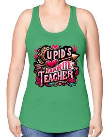 Cupids Favorite Teacher 40# - teacher -Racerback Tank