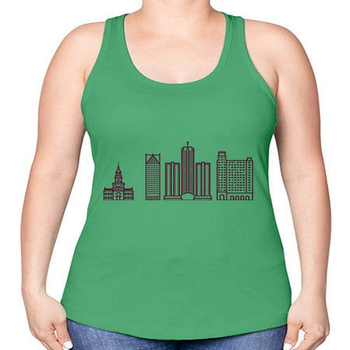 DetroitMI 664# - cities -Racerback Tank