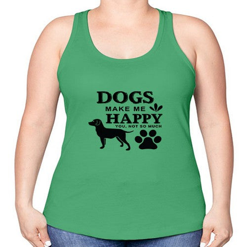 Dogs Make Me Happy Style 44# - dogs -Racerback Tank