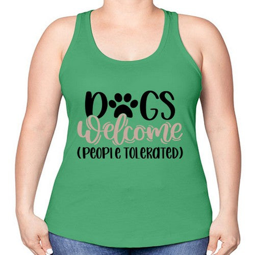 Dogs Welcome Style 21# - dogs -Racerback Tank