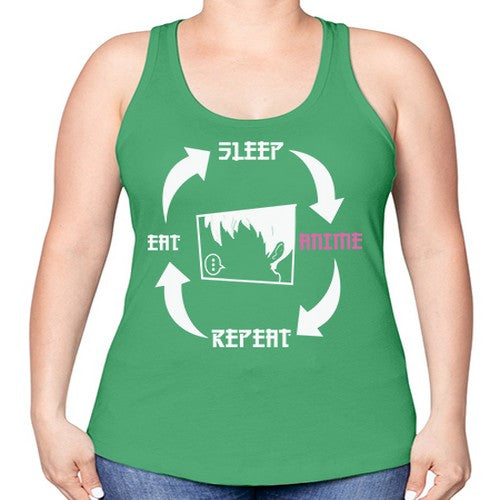 Eat Sleep Anime Repeat Anime Anime 226# - anime -Racerback Tank