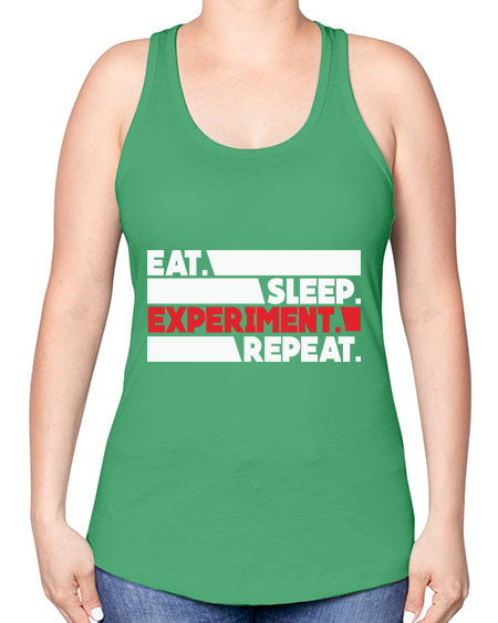 EatSleepExperimentRepeatScientistSkinite Scientist Skinite 274# - general science -Racerback Tank
