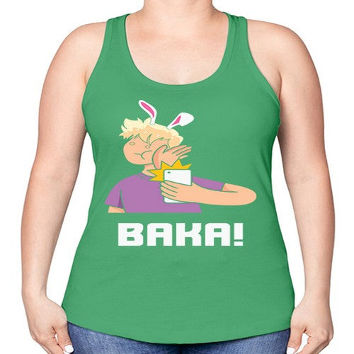Funny Anime Baka Rabbit Slap Anime 228# - anime -Racerback Tank