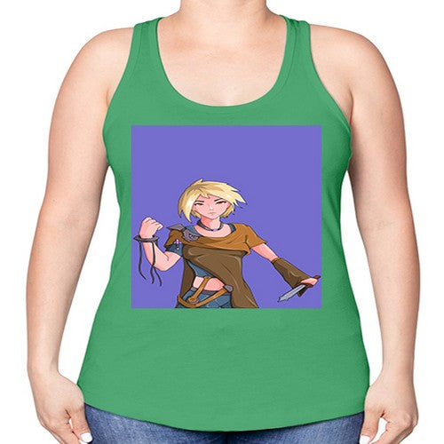 Girl hold knife 12# - anime -Racerback Tank