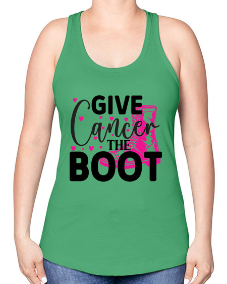 Give Cancer the Boot 24# - breast cancer -Racerback Tank
