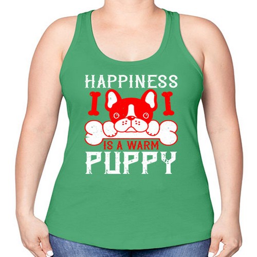 Happiness is a warm puppy Style 203# - dogs -Racerback Tank