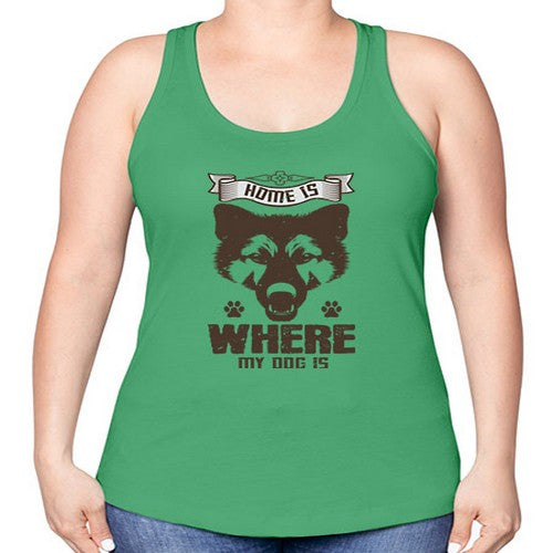 Home Is Where My Dog Is Style 202# - dogs -Racerback Tank