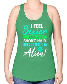I feel sexier with short hair 12# - ufo -Racerback Tank