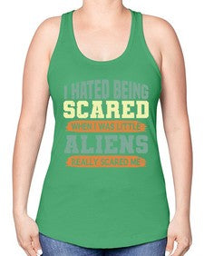 I hated being scared when i was little 13# - ufo -Racerback Tank