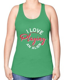 I love playing and alien 19# - ufo -Racerback Tank