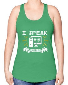 I speak technology 37# - computer -Racerback Tank