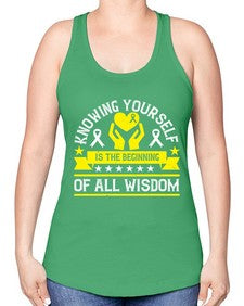 Knowing yourself is the beginning of all wisdom Style 38# - Self awareness -Racerback Tank