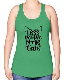 Less People More Cats Style 97# - cats -Racerback Tank