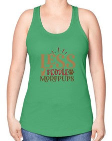 Less People More Pups Style 18# - cats -Racerback Tank