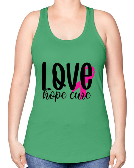 Love Hope Cure 13# - breast cancer -Racerback Tank