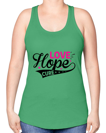 Love Hope Cure 14# - breast cancer -Racerback Tank