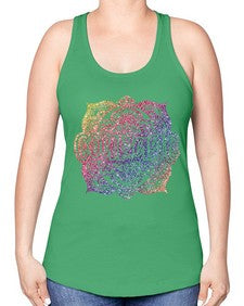 Mandala Courage Rainbow Glitter 758# - mandala -Racerback Tank