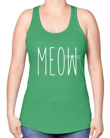 Meoww - cats -Racerback Tank