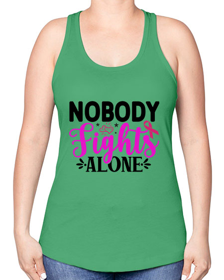 Nobody Fights Alone 12# - breast cancer -Racerback Tank