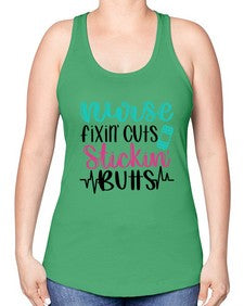 Nurse Fixin Cuts Stickin Style Style 1153# - nurse -Racerback Tank