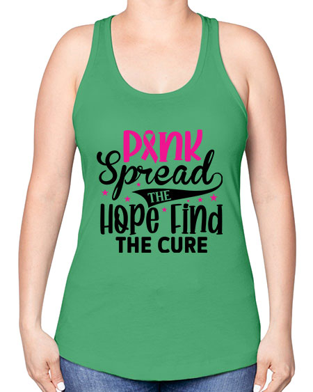 Pink Spread the Hope Find the Cure 10# - breast cancer -Racerback Tank