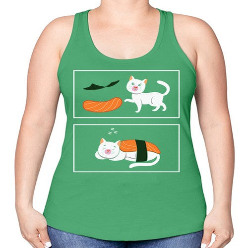 Ramen Cat Kawaii Anime Japanese Anime 279# - anime -Racerback Tank