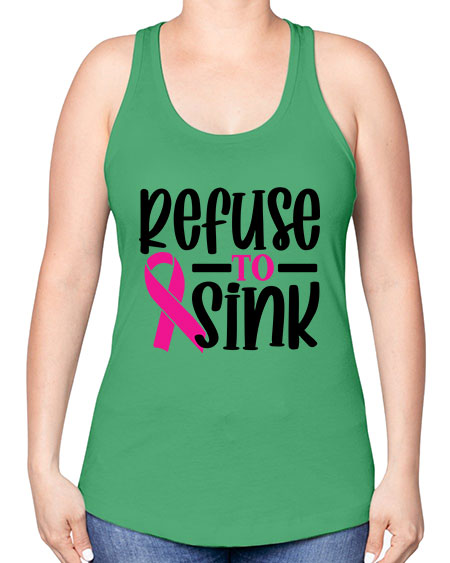 Refuse to Sink 9# - breast cancer -Racerback Tank