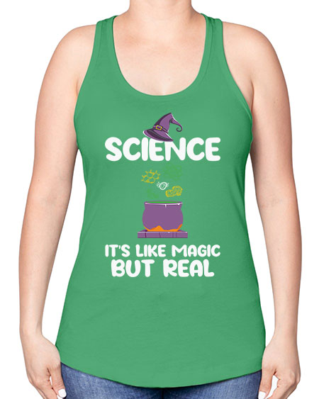 ScienceItsLikeMagicButScientistSkinite Scientist Skinite 48# - general science -Racerback Tank