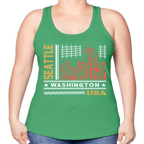 Seattle 1809# - cities -Racerback Tank