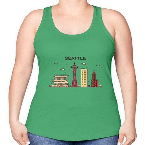 Seattle 1810# - cities -Racerback Tank