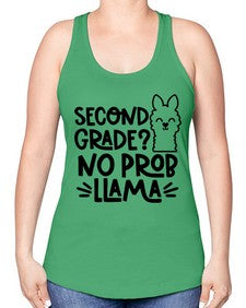 Second Grade No Prob 830# - second grade -Racerback Tank