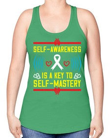Self wareness is a key to self mastery Style 32# - Self awareness -Racerback Tank