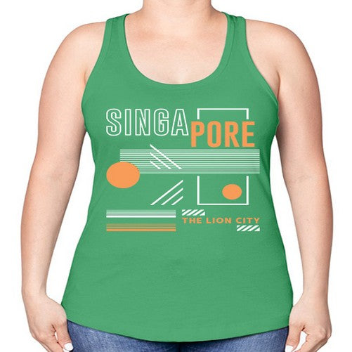 Singapore 1844# - cities -Racerback Tank