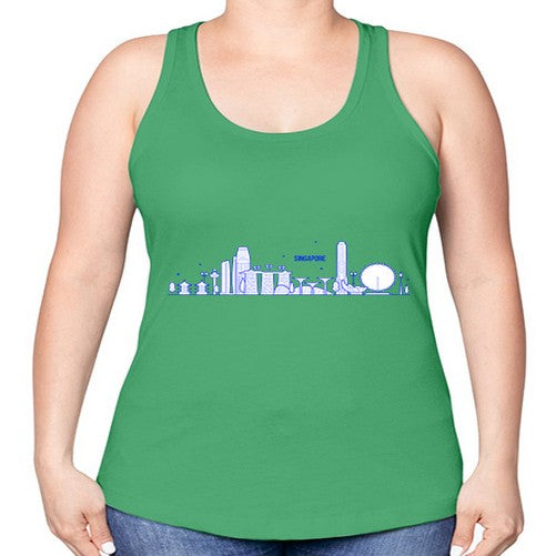 Singapore 1845# - cities -Racerback Tank