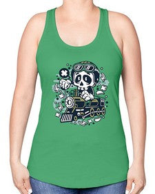 Skull Train 1067# - skull and bones -Racerback Tank