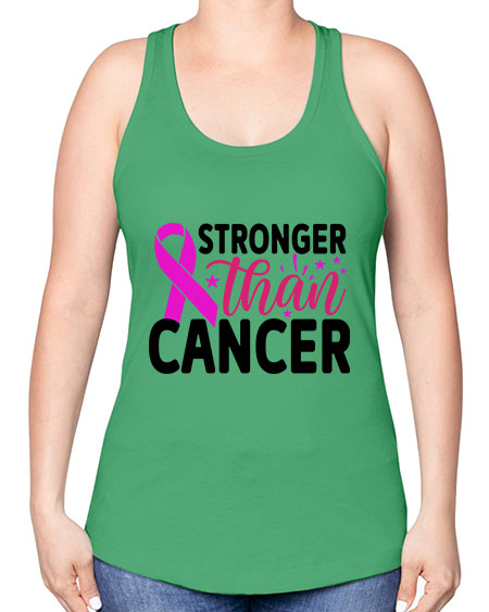 Stronger Than Cancer 6# - breast cancer -Racerback Tank