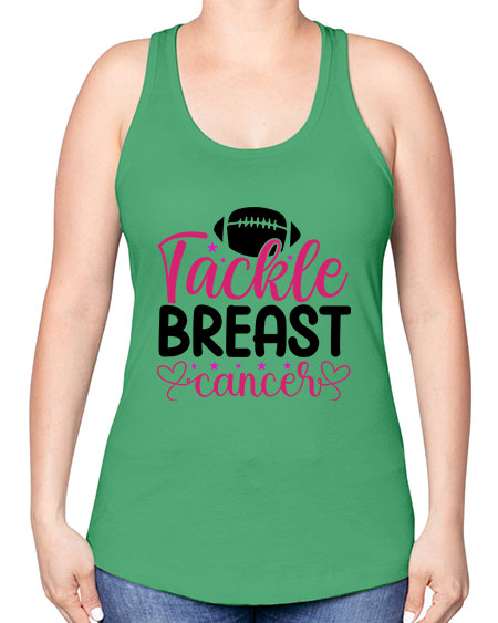 Tackle Breast Cancer 4# - breast cancer -Racerback Tank