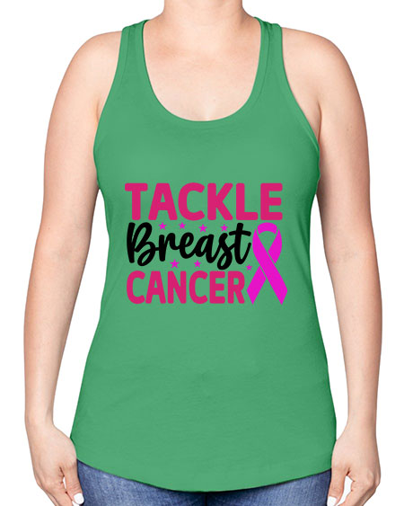 Tackle Breast Cancer 5# - breast cancer -Racerback Tank