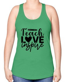Teach love inspire 1442# - teacher -Racerback Tank