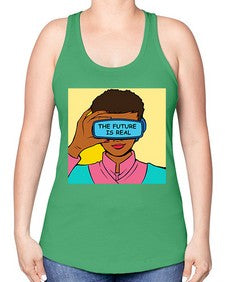 The Future is Real 1151# - art pop art -Racerback Tank