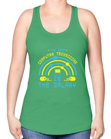 The best computer technician in the galaxy 13# - computer -Racerback Tank