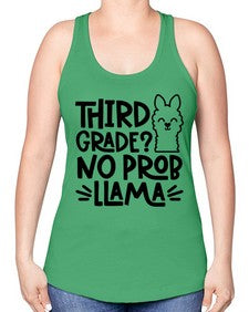 Third Grade No Prob 971# - third grade -Racerback Tank